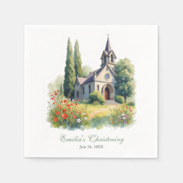 Elegantes Drehbuch Charming Church Taufe Christeni Serviette