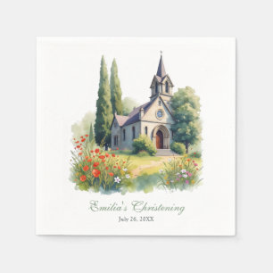Elegantes Drehbuch Charming Church Taufe Christeni Serviette