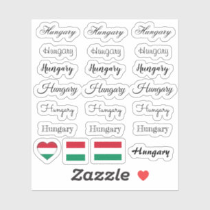 Elegantes Drehbuch Ungarn & Ungarische Flagge / Na Aufkleber