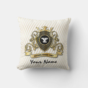 Elegantes Drehkissen mit Gold Monogram Kissen