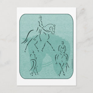 Elegantes Dressur Pferdedesign im Aquamarinen Postkarte