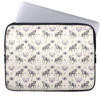 Elegantes Dressurpferd und Hufeisen Aquarell Laptopschutzhülle