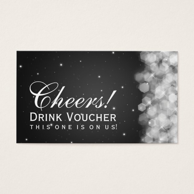 Elegantes Drink Voucher Party Sparkle (Vorderseite)