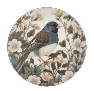 Elegantes Dunkeläugiger Junco Creme-Blumenmuster Schneidebrett