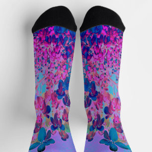 Elegantes Dunkelblau und Magenta Limelight Hortens Socken