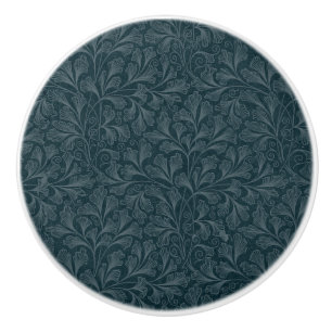Elegantes, dunkelblau Vintages Blumendesign Keramikknauf