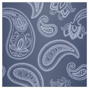 Elegantes dunkelblaues Paisley-Muster Stoff