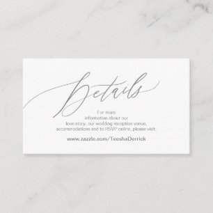 Elegantes Dunkelgrau, Hochzeitsdetails, Online-UAW Begleitkarte