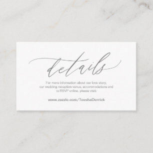 Elegantes Dunkelgrau, Hochzeitsdetails, Online-UAW Begleitkarte