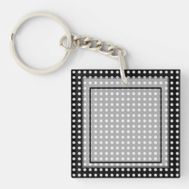 Elegantes dunkelgraues Rahmen-Monogramm in Schreib Schlüsselanhänger