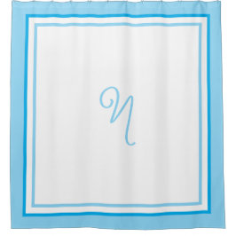 Elegantes dunkelgraues Rahmen-Schriftmonogramm Duschvorhang