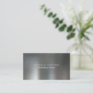 Elegantes dunkelgraues, rostfarbenes Metall aus Ed Visitenkarte
