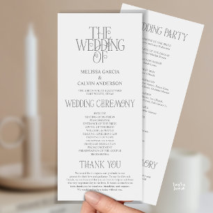 Elegantes dunkelgraues typografisches Hochzeitspro Programm