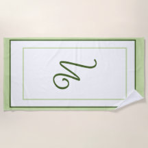 Elegantes dunkelgrünes Rahmen-Monogramm in Schreib