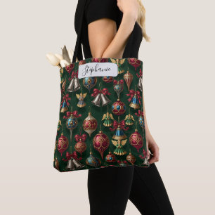 Elegantes dunkelgrünes traditionelles personalisie tasche
