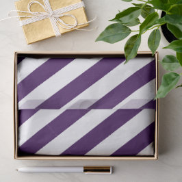 Elegantes dunkelviolettes und weißes Streifenmuste Seidenpapier