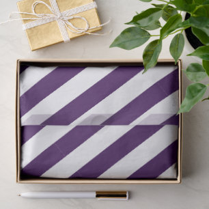 Elegantes dunkelviolettes und weißes Streifenmuste Seidenpapier