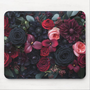 Elegantes dunkles Blumenarrangement mit Rose Mousepad