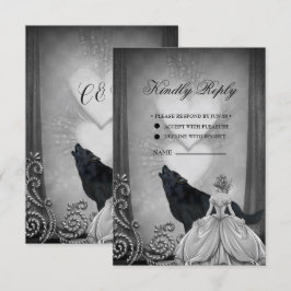 Elegantes dunkles Design RSVP Karte