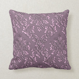 Elegantes dunkles Lavendel-Damast-Wurfs-Kissen Kissen