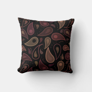 Elegantes dunkles modernes Paisley-Muster Kissen