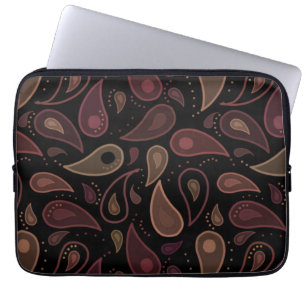 Elegantes dunkles modernes Paisley-Muster Laptopschutzhülle