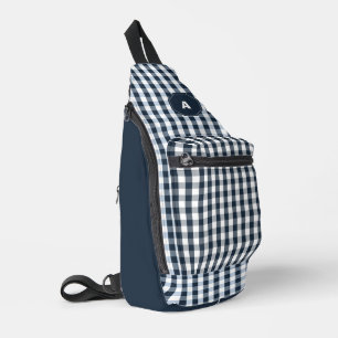 Elegantes dunkles Rastermuster Crossbody Bag