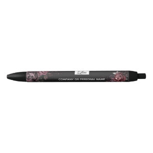 Elegantes dunkles schwarzes romantisches Rosen-Blu Kugelschreiber
