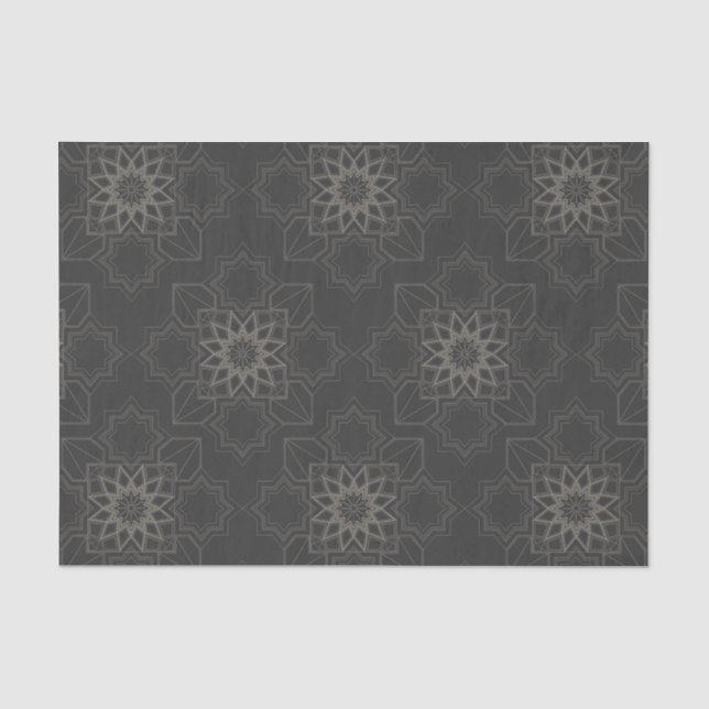 Elegantes dunkles Verziertes Muster Seidenpapier (Vorderseite)