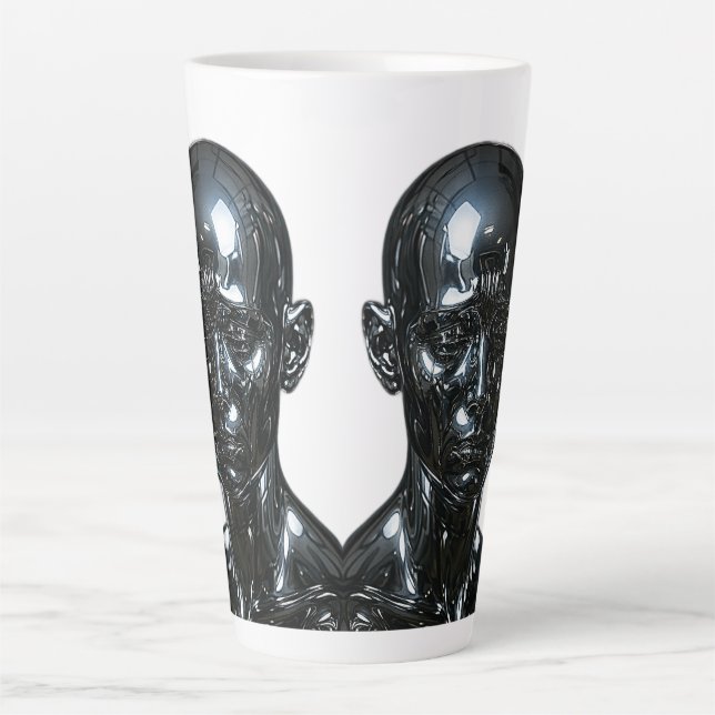 Elegantes Duo Chrome Faces Milchtasse (Vorderseite)