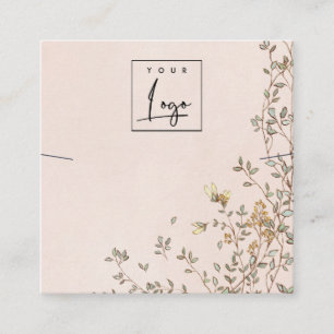 Elegantes Dusky-Blush-Logo - Nekklace-Display Quadratische Visitenkarte