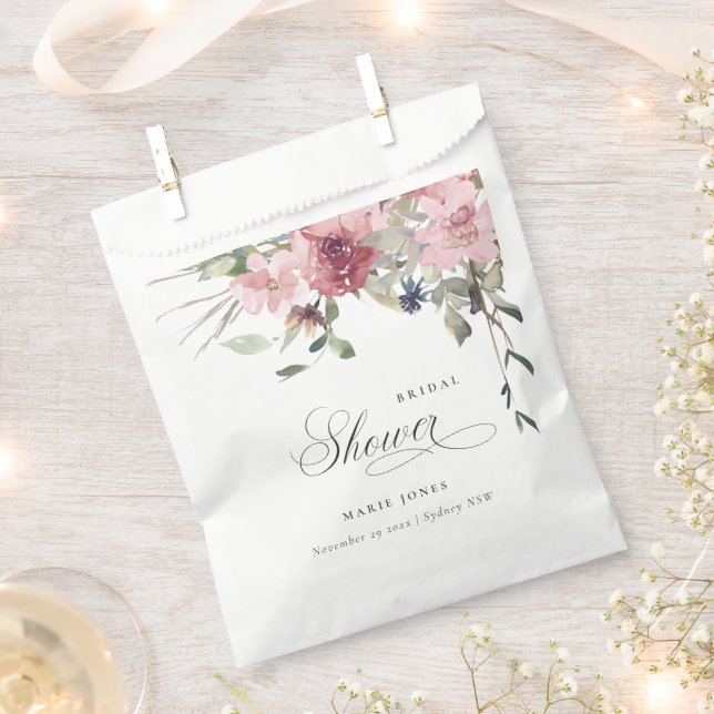 Elegantes Dusky Blush Rose Brautparty Geschenktütchen (Ausgeschnitten)