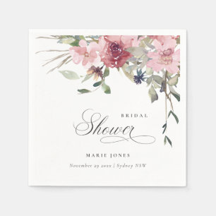 Elegantes Dusky Blush Rose Brautparty Serviette