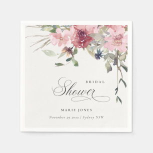 Elegantes Dusky Blush Rose Brautparty Serviette