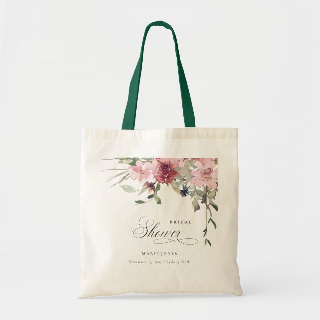 Elegantes Dusky Blush Rose Brautparty Tragetasche (Vorne)