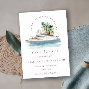 Elegantes düsteres Kreuzfahrtschiff Palm-Wasserfar Save The Date