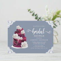 Elegantes Dusty Blue Cake and Lace Brautparty