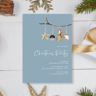 Elegantes Dusty Blue Family Christmas Party Einladung