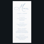 Elegantes Dusty Blue Light Blue Minimalistisch Fla Menükarte<br><div class="desc">Elegantes und modernes,  staubblaues Flachmenü. Vollständig anpassbares Menü für Ihre Hochzeit oder Veranstaltung.</div>