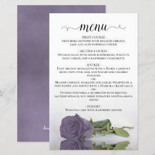 Elegantes Dusty Lila Rose Budget Hochzeitsmenü
