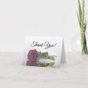 Elegantes Dusty Mauve Pink Rose Wedding Foto Insid Dankeskarte