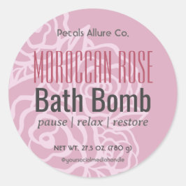 Elegantes Dusty Rose Rosa Bläserbombe-Label Runder Aufkleber