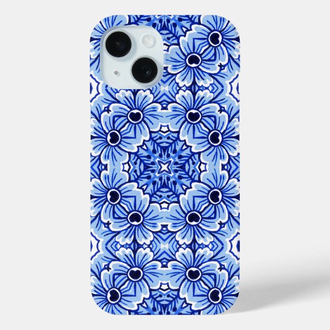 Elegantes Dutch Delft Blumenmuster Case-Mate iPhone Hülle (Rückseite)