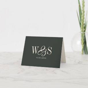 Elegantes Ebenholz-Anfang für Hochzeitspaare Dankeskarte