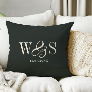 Elegantes Ebenholz-Anfang für Hochzeitspaare Kissen
