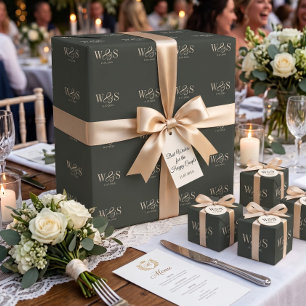 Elegantes ebony Ersteheliche Paare Geschenkpapier