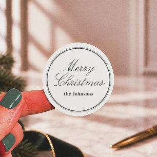 Elegantes editorisches Frohe Weihnachten Runder Aufkleber