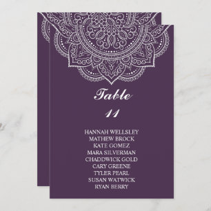 Elegantes Eggplant Paisley Seating Chart Einladung