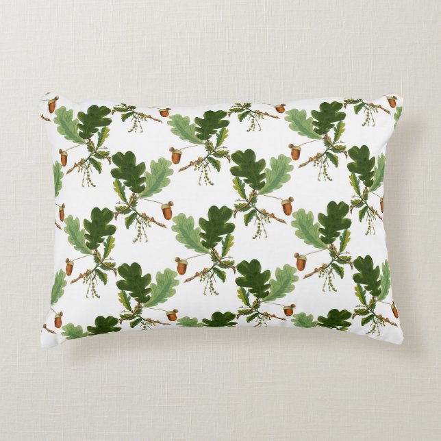 Elegantes Eichenholz Dekokissen (Vorderseite)