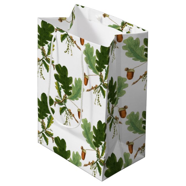 Elegantes Eichenholz Mittlere Geschenktüte (Vorderseite Schrägansicht)